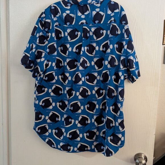 Blue fish button down - Picture 2 of 2